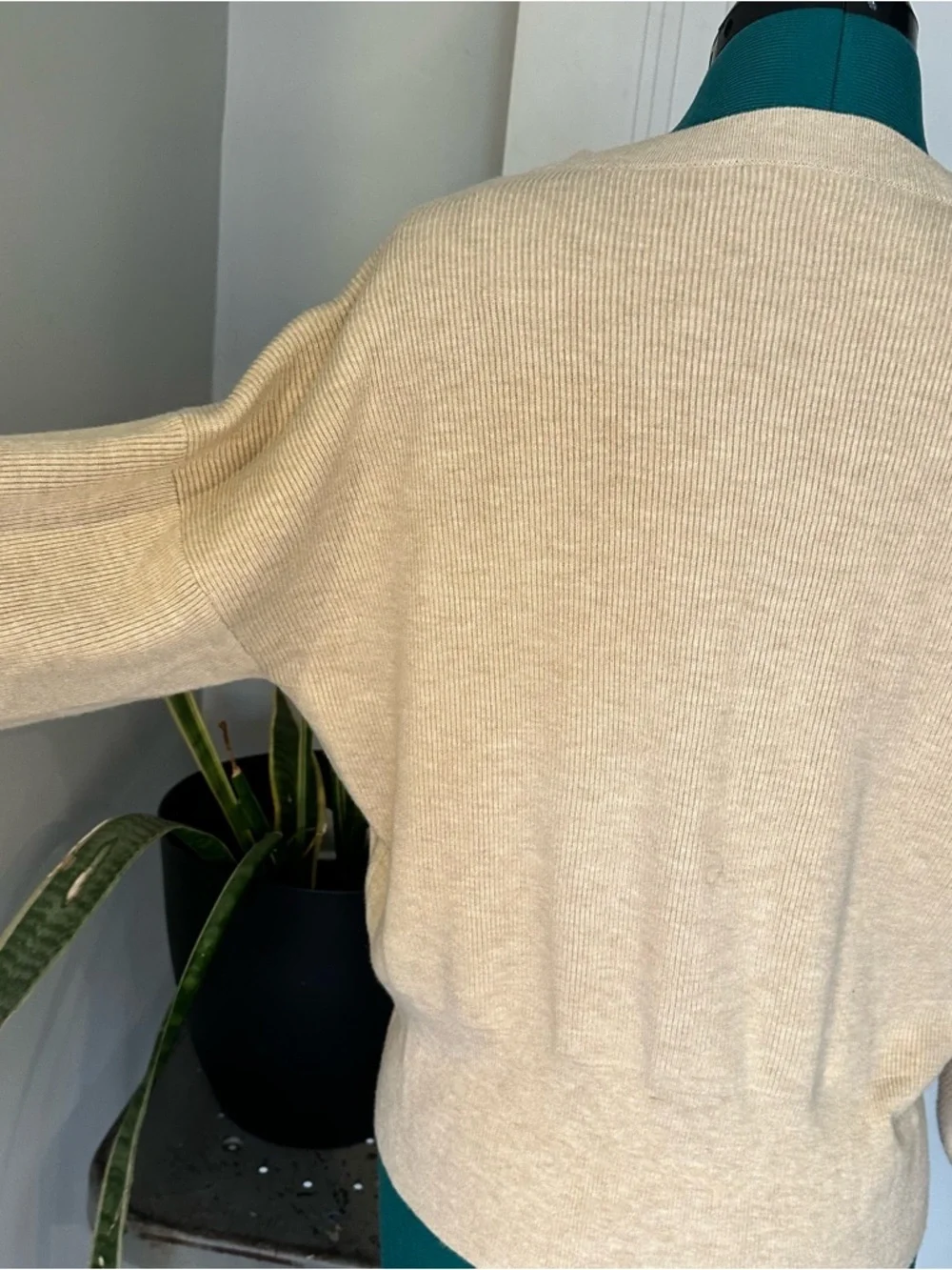 J. Crew Cream Ribbed Crewneck Sweater